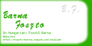 barna foszto business card